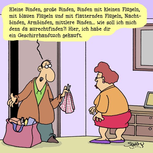 Cartoon: Männer haben es schwer (medium) by Karsten Schley tagged männer,einkaufen,frauen,shopping,ehe,liebe,beziehungen,hygiene,supermärkte,bedürfnisse,familien,männer,einkaufen,frauen,shopping,ehe,liebe,beziehungen,hygiene,supermärkte,bedürfnisse,familien