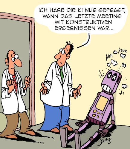 Cartoon: Meetings (medium) by Karsten Schley tagged ki,meetings,wirtschaft,wissenschaft,forschung,technik,computer,ergebnisse,gesellschaft,ki,meetings,wirtschaft,wissenschaft,forschung,technik,computer,ergebnisse,gesellschaft