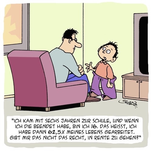 Cartoon: Nach der Schule (medium) by Karsten Schley tagged schule,bildung,jugend,kinder,eltern,familie,rente,rentensystem,alter,senioren,arbeit,arbeitsleben,schule,bildung,jugend,kinder,eltern,familie,rente,rentensystem,alter,senioren,arbeit,arbeitsleben