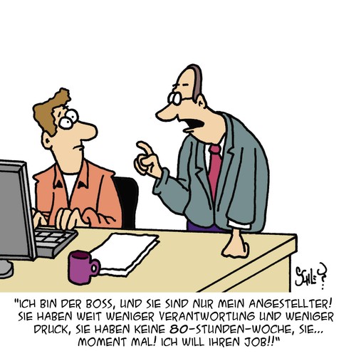 Cartoon: Nur ein Angestellter (medium) by Karsten Schley tagged jobs,arbeit,wirtschaft,business,arbeitgeber,arbeitnehmer,karriere,überstunden,arbeitszeit,jobs,arbeit,wirtschaft,business,arbeitgeber,arbeitnehmer,karriere,überstunden,arbeitszeit