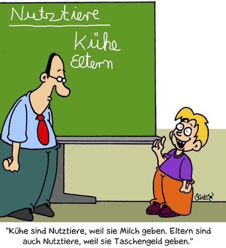 Cartoon: Nutztiere (medium) by Karsten Schley tagged kinder,bildung,lehrer,schüler,jugend,eltern,taschengeld,landwirtschaft,tiere,geld,gesellschaft,deutschland,schüler,lehrer,bildung,kinder,jugend,eltern,landwirtschaft,taschengeld,gesellschaft,deutschland