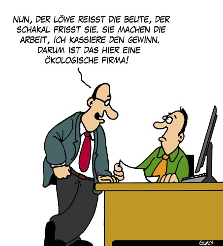 Cartoon: Ökologie (medium) by Karsten Schley tagged arbeit,arbeitgeber,arbeitnehmer,gewinn,profit,umsatz,natur,ökologie,nahrungskette,arbeit,arbeitgeber,arbeitnehmer,gewinn,job,ökologie,umsatz