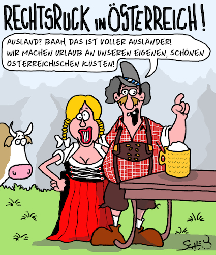 Cartoon: Österreich den Österreichern (medium) by Karsten Schley tagged strache,österreich,wahlen,rechtsextremismus,populismus,europa,politik,demokratie,strache,österreich,wahlen,rechtsextremismus,populismus,europa,politik,demokratie