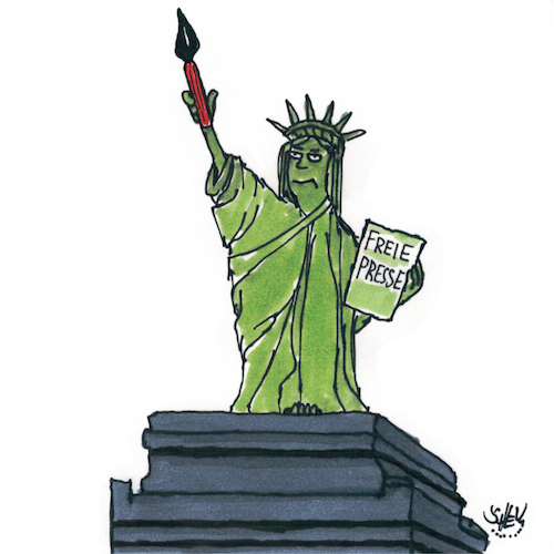 Cartoon: Pressefreihei! (medium) by Karsten Schley tagged presse,medien,usa,trump,fake,diffamierung,opposition,unterdrückung,journalismus,presse,medien,usa,trump,fake,diffamierung,opposition,unterdrückung,journalismus
