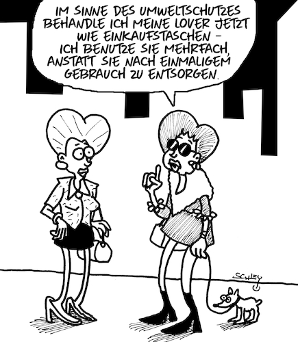 Cartoon: Schützt die Umwelt!! (medium) by Karsten Schley tagged männer,frauen,lover,beziehungen,dates,umweltschutz,liebe,politik,gesellschaft,männer,frauen,lover,beziehungen,dates,sex,umweltschutz,liebe,politik,gesellschaft