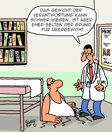 Cartoon: Schwere Verantwortung (medium) by Karsten Schley tagged verantwortung,jobs,karriere,arbeitgeber,arbeitnehmer,gesundheit,ernährung,übergewicht,ärzte,patienten,verantwortung,jobs,karriere,arbeitgeber,arbeitnehmer,gesundheit,ernährung,übergewicht,ärzte,patienten