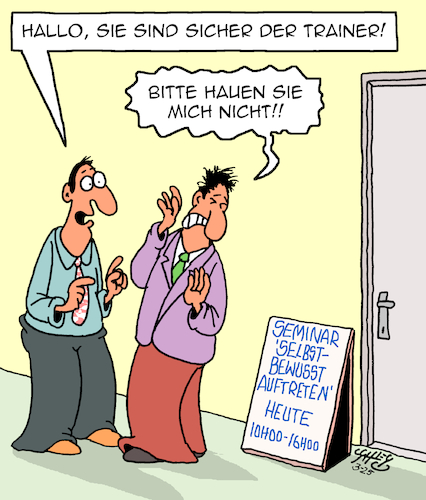 Cartoon: Selbstbewusstsein (medium) by Karsten Schley tagged selbstbewusstsein,workshops,seminare,training,trainer,wirtschaft,business,psychologie,erfolg,gesellschaft,soziales,selbstbewusstsein,workshops,seminare,training,trainer,wirtschaft,business,psychologie,erfolg,gesellschaft,soziales