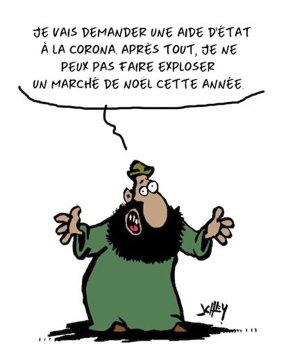 Cartoon: Soutien (medium) by Karsten Schley tagged corona,covid19,economie,extremisme,religion,terrorisme,noel,societe,politique,corona,covid19,economie,extremisme,religion,terrorisme,noel,societe,politique