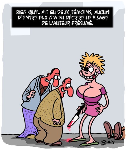 Cartoon: Temoins (medium) by Karsten Schley tagged hommes,femmes,sexisme,criminalite,mort,temoins,hommes,femmes,sexisme,criminalite,mort,temoins