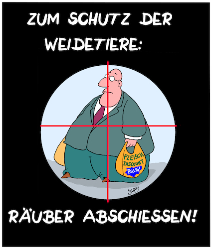 Cartoon: Tierschutz (medium) by Karsten Schley tagged billigfleisch,landwirtschaft,verbraucher,geiz,geld,industrie,business,tiere,tierschutz,gesellschaft,konsum,profite,billigfleisch,landwirtschaft,verbraucher,geiz,geld,industrie,business,tiere,tierschutz,gesellschaft,konsum,profite