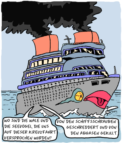 Cartoon: Traumschiff (medium) by Karsten Schley tagged kreuzfahrten,umweltzerstörung,schmutz,kapitalismus,industrie,business,klima,gesellschaft,tourismus,kreuzfahrten,umweltzerstörung,schmutz,kapitalismus,industrie,business,klima,gesellschaft,tourismus