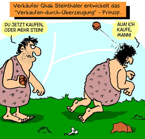 Cartoon: Überzeugung (medium) by Karsten Schley tagged verkäufer,verkaufen,umsatz,wirtschaft,geld,deutschland,gesellschaft,verkäufer,verkaufen,umsatz,wirtschaft,geld,deutschland,gesellschaft