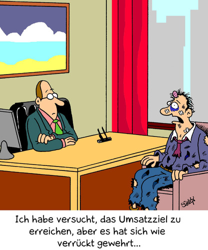 Cartoon: Umsatzziel (medium) by Karsten Schley tagged business,verkaufen,umsatz,verkäufer,gesellschaft,wirtschaft,geld,arbeitsplätze,arbeit,verkaufen,verkäufer,umsatz,geld,wirtschaft,gesellschaft,arbeitsplätze,arbeit,handel,verkauf