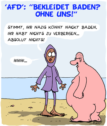 Cartoon: Unbekleidet... (medium) by Karsten Schley tagged afd,baden,sommer,temperaturen,2018,gesellschaft,deutschland,neonazis,rassismus,populismus,intelligenz,faschismus,politik,afd,baden,sommer,temperaturen,2018,gesellschaft,deutschland,neonazis,rassismus,populismus,intelligenz,faschismus,politik