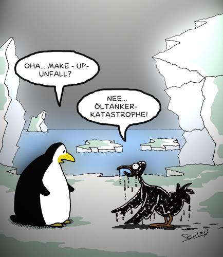Cartoon: Unfall (medium) by Karsten Schley tagged umwelt,energie,umweltkatastrophen,tiere,natur,wirtschaft