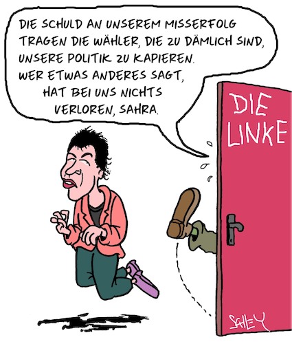 Cartoon: Wagenknecht Parteiausschluss (medium) by Karsten Schley tagged wagenknecht,linke,sed,demokratie,wahlen,politik,parteiausschluss,meinungsfreiheit,gesellschaft,deutschland,wagenknecht,linke,sed,demokratie,wahlen,politik,parteiausschluss,meinungsfreiheit,gesellschaft,deutschland