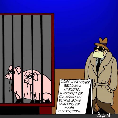 Cartoon: Weapons of Mass Destruction! (medium) by Karsten Schley tagged terror,swine,flu