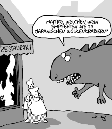 Cartoon: Welcher Wein? (medium) by Karsten Schley tagged restaurants,gastronomie,köche,japan,monster,filme,medien,restaurants,gastronomie,köche,japan,monster,filme,medien