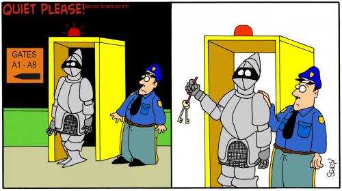 Cartoon: When the knight comes (medium) by Karsten Schley tagged terror,airports,security