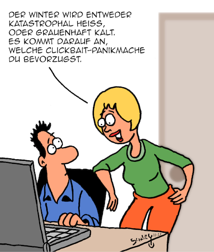 Winter-Prognose (medium) Cartoon: Winter-Prognose (medium) by Karsten Schley tagged winter,wetterprognosen,meteorologie,klima,temperaturen,internet,clickbait,panik,computer,technik,gesellschaft,medien,winter,wetterprognosen,meteorologie,klima,temperaturen,internet,clickbait,panik,computer,technik,gesellschaft,medien