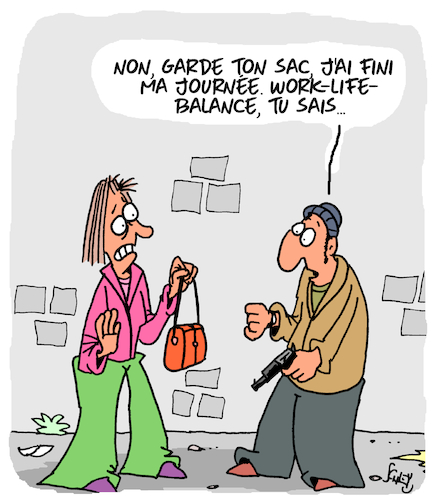 Cartoon: Work-Life-Balance (medium) by Karsten Schley tagged travaill,loirsirs,business,criminalite,vol,new,work,travaill,loirsirs,business,criminalite,vol,new,work