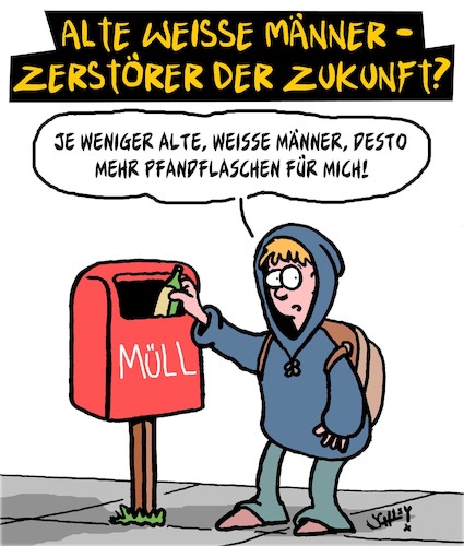 Cartoon: Zerstörer der Zukunft? (medium) by Karsten Schley tagged alter,jugend,zukunft,bildung,einkommen,feindbilder,armut,politik,gesellschaft,alter,jugend,zukunft,bildung,einkommen,feindbilder,armut,politik,gesellschaft