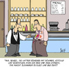 Cartoon: Abgerechnet wird zum Schluss! (small) by Karsten Schley tagged gastronomie,restaurants,ernährung,essen,freizeit,kleidung,mode,benehmen,geld,wirtschaft,business