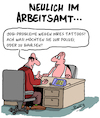 Cartoon: Arbeitsamt (small) by Karsten Schley tagged polizei,neonazis,politik,rechtsextremismus,bahlsen,zwangsarbeiter,wirtschaft,industrie,tätowierungen,arbeitsämter,kapitalismus,geschichte,gesellschaft,deutschland