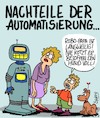 Cartoon: Automatisierung (small) by Karsten Schley tagged technologie,roboter,familien,kommunikation,humanität,computer
