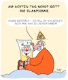 Cartoon: Blasphemie!! (small) by Karsten Schley tagged religion,christentum,judentum,islam,buddhismus,blasphemie,gott,humor,karikaturen,gesellschaft