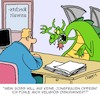 Cartoon: Böser Arbeitgeber (small) by Karsten Schley tagged arbeit,arbeitnehmer,arbeitgeber,karriere,religion,büro,industrie,anwälte,rechtsschutz,arbeitsrecht