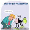 Cartoon: Briefing (small) by Karsten Schley tagged trump,briefing,informationen,geheimdienste,bannon,usa,politik,gesellschaft