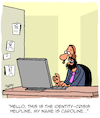 Cartoon: Crisis (small) by Karsten Schley tagged helplines,psychology,crisis,callcenters,identity,health,menbtal,issues,society