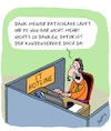 Cartoon: Danke Kundenservice (small) by Karsten Schley tagged it,kundenservice,hotlines,callcenter,agenten,computer,technik,kunden,business,wirtschaft,support,experten,informatik,jobs,arbeit