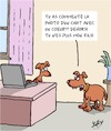Cartoon: Dehors! (small) by Karsten Schley tagged enfants,famille,parents,technologie,internet,chiens,chats