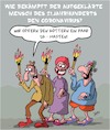 Cartoon: Den Göttern ein Opfer (small) by Karsten Schley tagged coronavirus,aberglaube,bildungsferne,technik,kommunikation,verschwörungstheorien,medien,facebook,5g,gesellschaft,verblödung