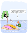 Cartoon: Deutsche Touristen (small) by Karsten Schley tagged schiffbrüchige,kultur,inseln,platzreservierung,tourismus,deutsche,reisen,kreuzfahrten,meere,medien,gesellschaft