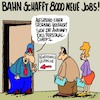 Cartoon: Die Bahn kommt... wann? (small) by Karsten Schley tagged bahn,jobs,pünktlichkeit,verspätungen,technik,pannen,transport,önv,pendler,arbeit,wirtschaft,deutschland,gesellschaft