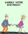 Cartoon: Distance (small) by Karsten Schley tagged coronavirus,covid19,femmes,hommes,distance,desir,relations,politique,infection