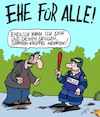 Cartoon: Endlich! (small) by Karsten Schley tagged ehe,liebe,heirat,beziehungen,männer,frauen,familien,gesetze,deutschland,politik,gesellschaft