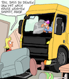 Cartoon: Es gibt noch gute Chefs (small) by Karsten Schley tagged arbeit,arbeitgeber,arbeitnehmer,lkw,fahrer,transport,wirtschaft,familie,gesellschaft