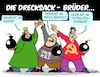 Cartoon: Familien-Bande (small) by Karsten Schley tagged religion,terrorismus,linksextremismus,rechtsextremismus,islam,politik,kriminalität,gesellschaft,europa,deutschland
