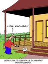 Cartoon: Geduld (small) by Karsten Schley tagged gärtnern,garten,baum,äpfel,apfelbaum,natur,geduld,männer