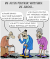 Cartoon: Generationskonflikt (small) by Karsten Schley tagged alter,politiker,jugend,arroganz,wahlen,sprache,empathie,generationskonflikt,europa,deutschland