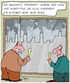 Cartoon: Gute Nachricht! (small) by Karsten Schley tagged umwelt,klima,industrie,gier,kapitalismus,geld,profite,aktien,menschheit,gesellschaft