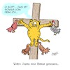 Cartoon: Heilige Katze... (small) by Karsten Schley tagged religion,mythen,legenden,christentum,jesus,kirche,kreuzigung,märchen,tiere,katzen