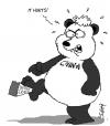Cartoon: It hurts! (small) by Karsten Schley tagged china,taiwan,tibet,freedom,democracy