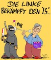 Cartoon: Kampf (small) by Karsten Schley tagged linke,terrorismus,politik,wahlen,is,krieg,waffen,bundeswehr,deutschland,gesellschaft,türkei,incerlik,europa