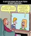 Cartoon: La vraie vie ! (small) by Karsten Schley tagged films,kitsch,amour,realisme,scenarios,television,divertissement,femmes,hommes