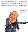 Cartoon: Leid in Gaza (small) by Karsten Schley tagged gaza,israel,krieg,nethanyahu,zivilisten,hunger,not,menschenrechte,terror,hamas,politik